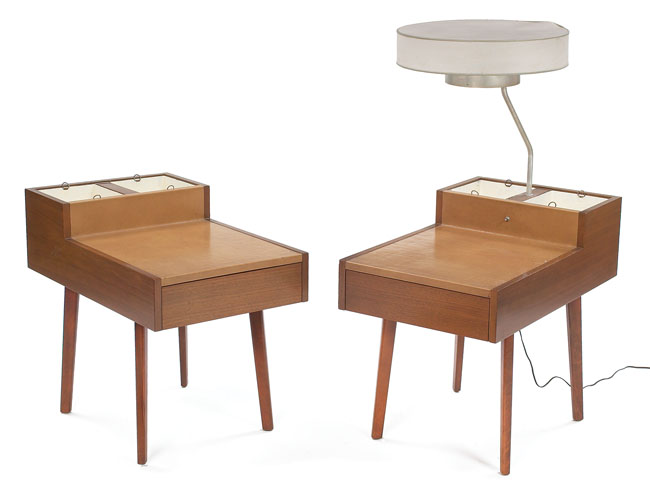 Appraisal: George Nelson end tables pair by Herman Miller walnut with