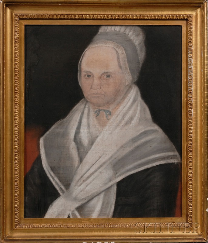 Appraisal: American School th Century Portrait of Sarah Smith Bowen Unsigned