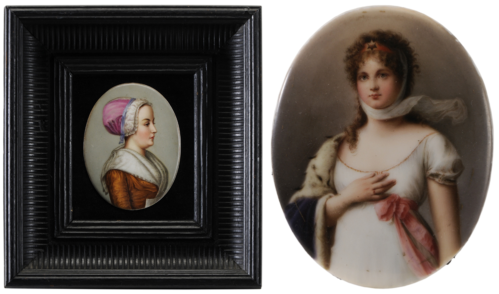 Appraisal: Two Continental Porcelain Plaques late- th early- th century Queen