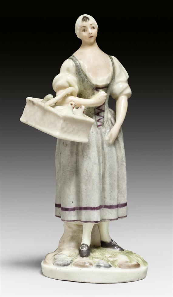 Appraisal: SMALL FIGURE OF A STREET VENDOR SELLING DOVES ZURICH MODEL