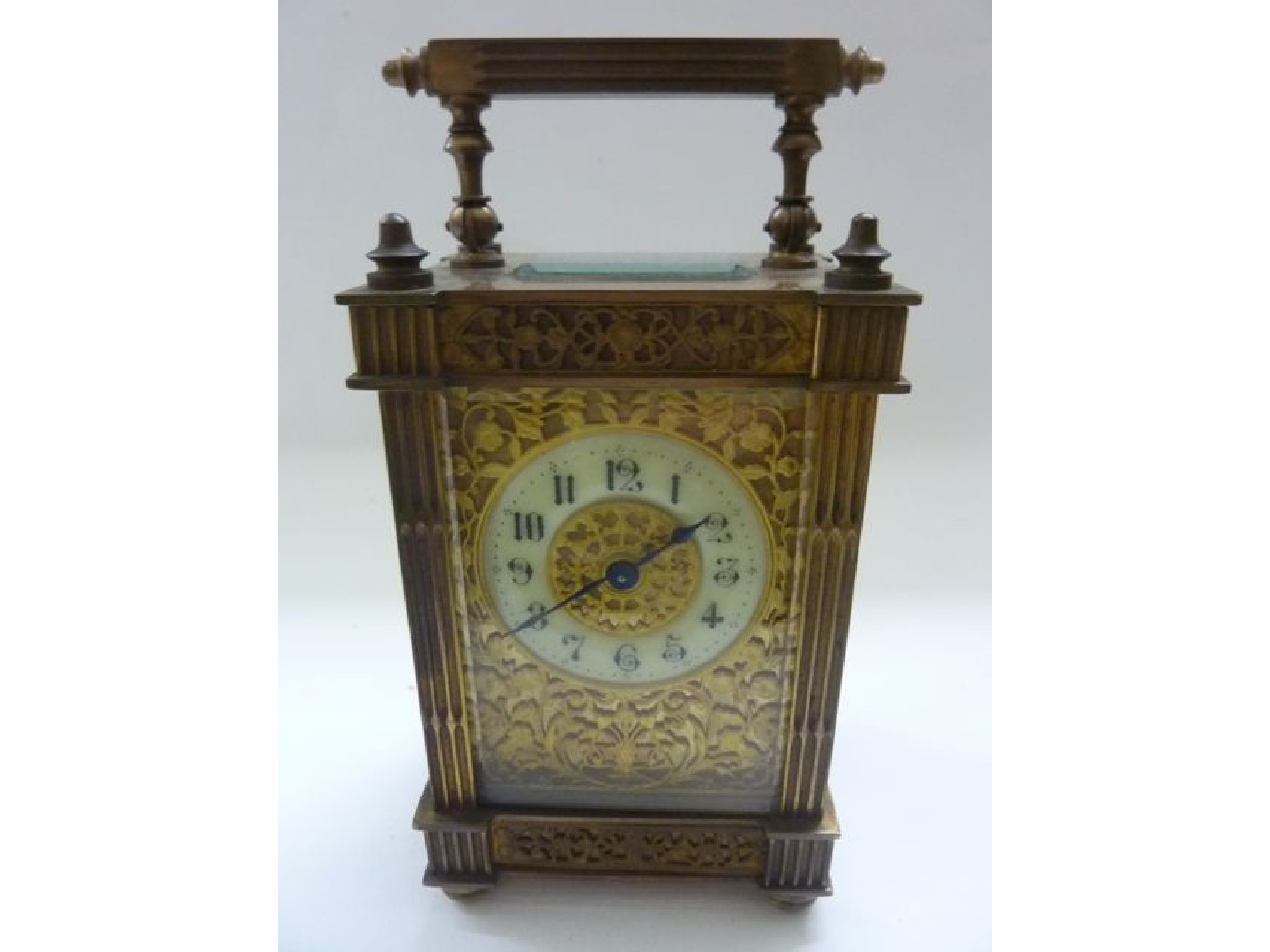 Appraisal: A late th century brass carriage clock the case with