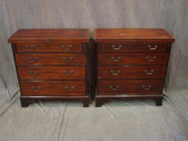 Appraisal: BAKER Pair of Bachelors Chests drawer with flip tops and