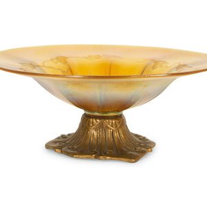 Appraisal: A Louis C Tiffany Furnaces Amber Favrile Glass and Gilt