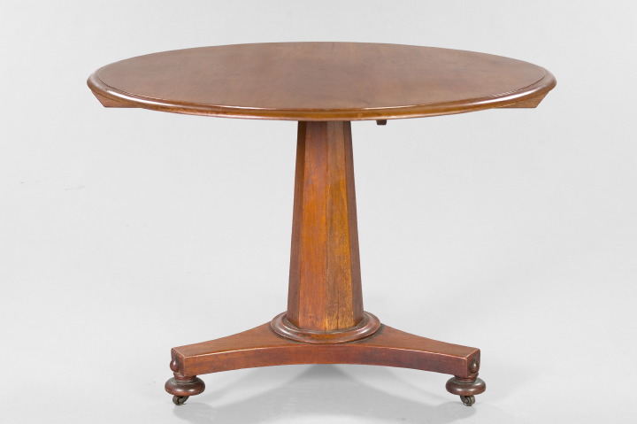 Appraisal: Regency-Style Mahogany Center Table late th century the circular tilting