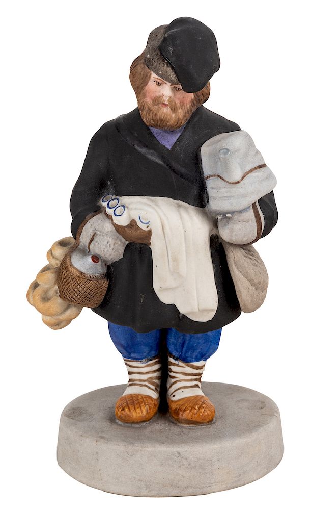 Appraisal: A RUSSIAN PORCELAIN FIGURE OF A TEA AND BAGEL VENDOR