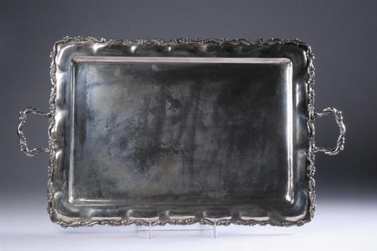 Appraisal: MEXICAN STERLING SILVER HANDLED SERVING TRAY Circa s Rectangular lobed