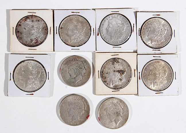 Appraisal: Assorted Silver Dollars Ten assorted unc and circ silver dollars