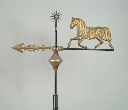 Appraisal: FINE TH CENTURY ELECTRA HORSE AND ARROW WEATHERVANE Arrow weathervane