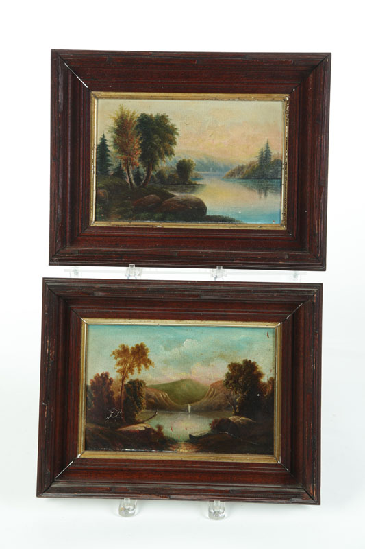 Appraisal: PAIR OF LANDSCAPES AMERICAN SCHOOL ND HALF- TH CENTURY Oil