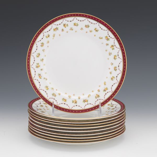 Appraisal: GEORGE JONES SONS FOR TIFFANY CO PORCELAIN PLATES SET OF