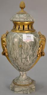 Appraisal: Bronze mounted rouge marble urn ht Provenance Property from Credit