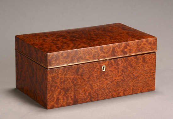 Appraisal: English Burlwood Humidor Robert Lewis St James's Street London S