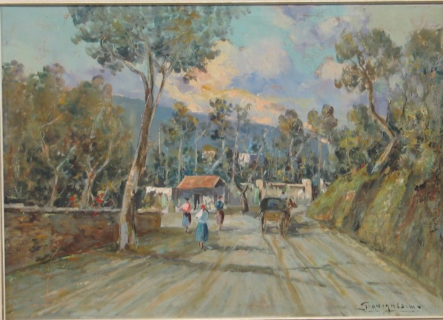 Appraisal: G Gianni G Gianni Country Road oil on canvas signed