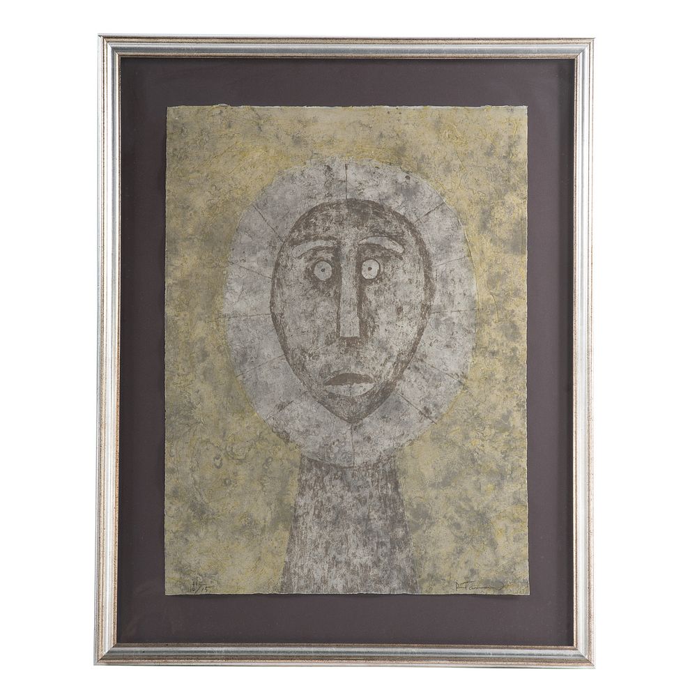 Appraisal: Rufino Tamayo Cabeza en Gris Mexican - Etching in colors