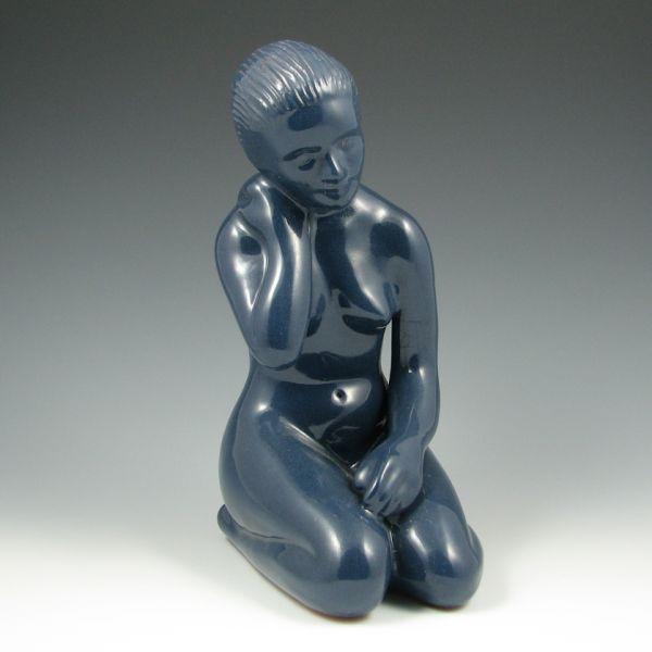 Appraisal: Frankoma Pottery nude girl figure in blue high glaze Faintly