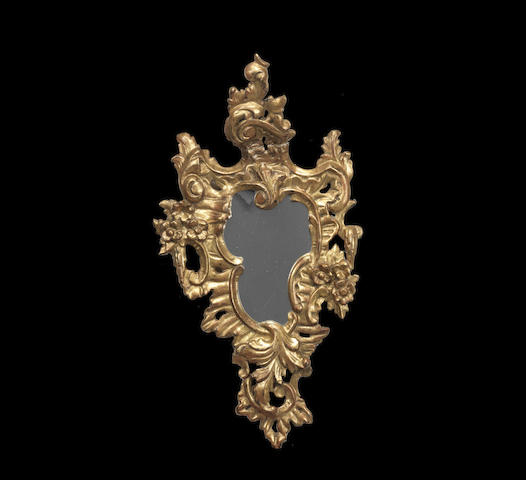 Appraisal: A pair of European early th century giltwood mirrors in