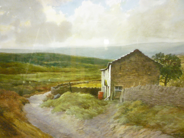 Appraisal: JOSEPH PIGHILLS - Far Intake Haworth Moor watercolour heightened with