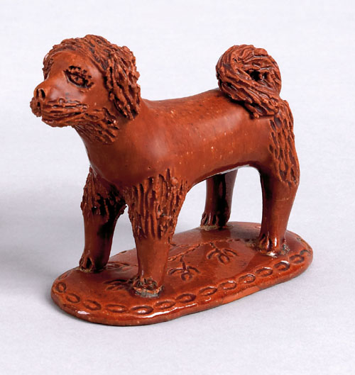 Appraisal: Redware figure of a standing dog th c attributed to