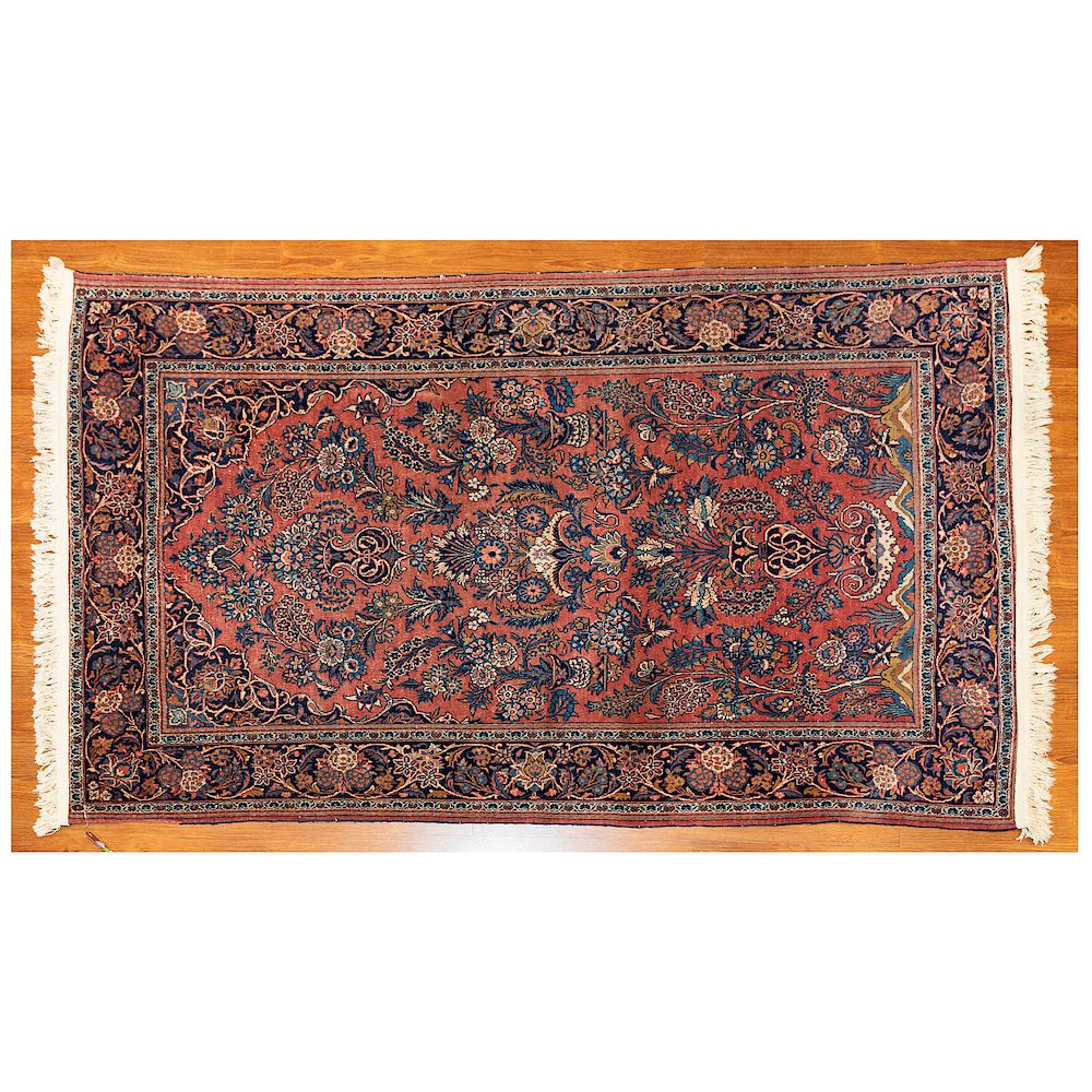 Appraisal: Semi-Antique Keshan Rug Persia x second quarter- th century Condition