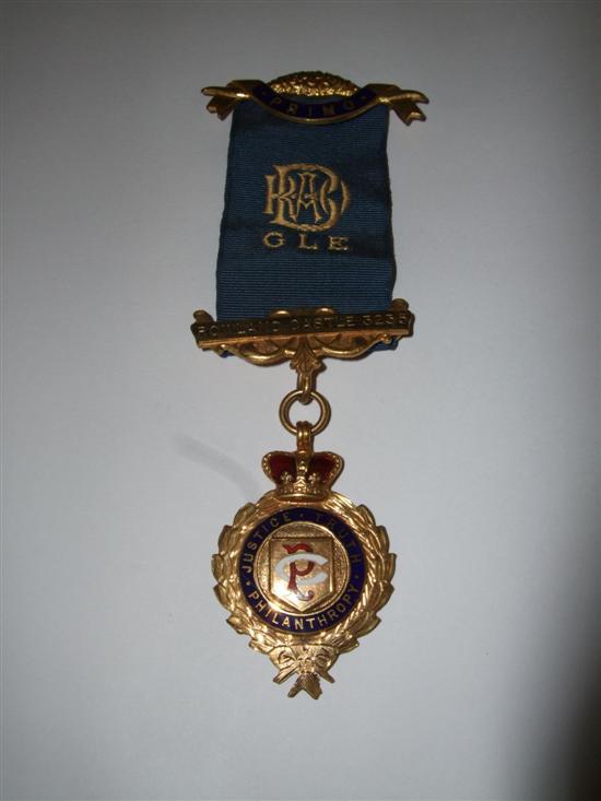 Appraisal: ct gold and enamelled medal for the 'Royal Antediluvian Order