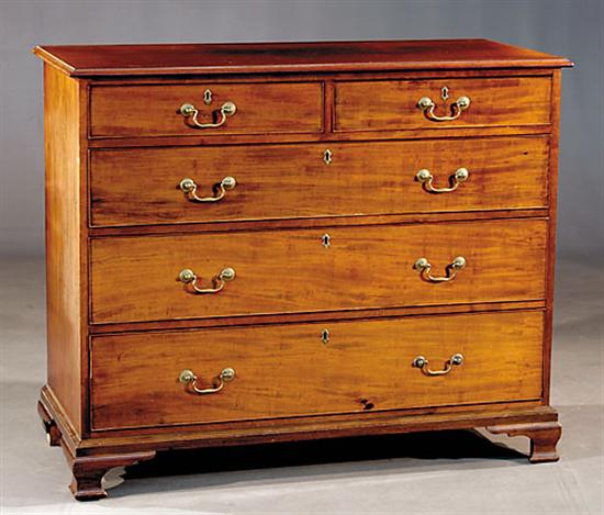 Appraisal: Late Georgian mahogany straight front chest of drawers circa rectangular