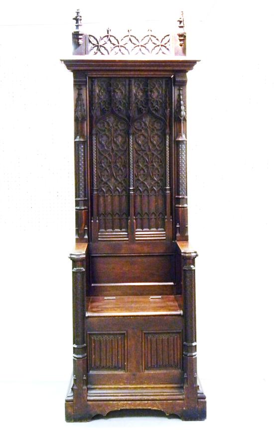 Appraisal: Gothic style oak Bishop's throne choir chair late th early