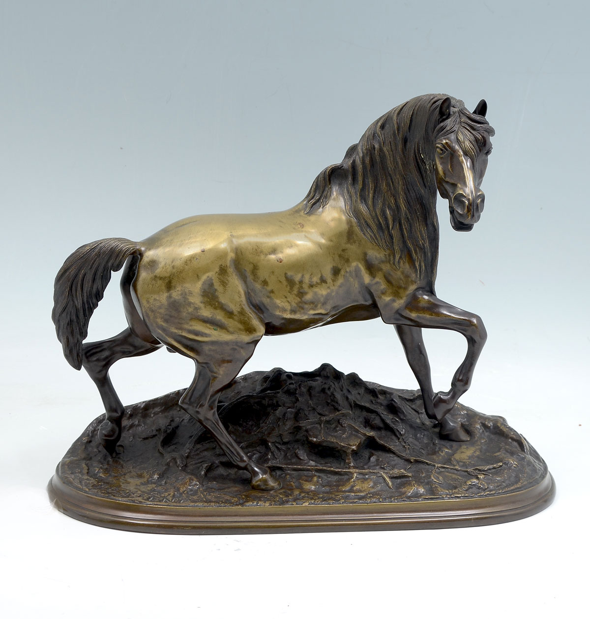 Appraisal: BRONZE STALLION SCULPTURE SIGNED MENE '' in height '' in