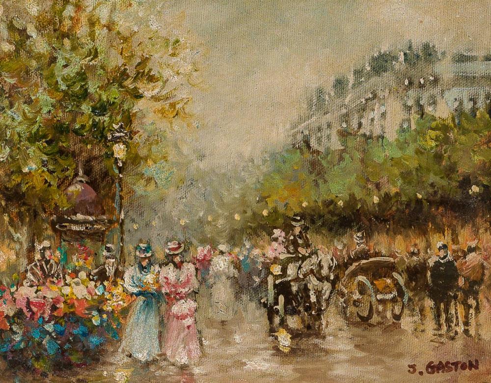 Appraisal: JOHNNY GASTON French b Paris Street Scene oil on canvas