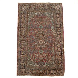 Appraisal: Persian Esfahan woven carpet Persian Esfahan woven carpet th c