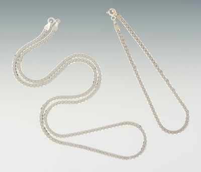 Appraisal: k White Gold Necklace and - Bracelet Matching k white