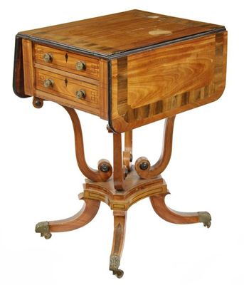 Appraisal: An early th century satinwood games table with calamander banded