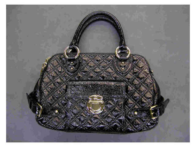 Appraisal: Black quilted patent leather Marc Jacobs handbag with zipper closure