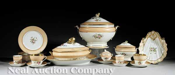 Appraisal: An Extensive Paris Porcelain Polychrome and Gilt-Decorated Dinner Service mid-