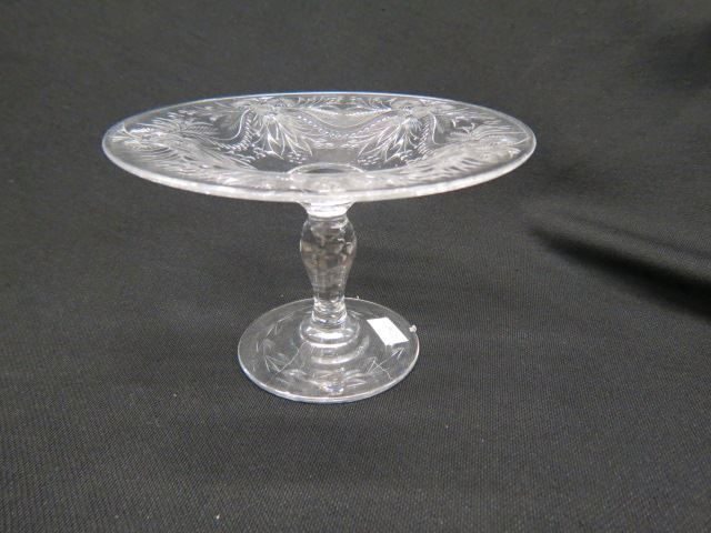 Appraisal: Elegant Etched Glass Compote excellent