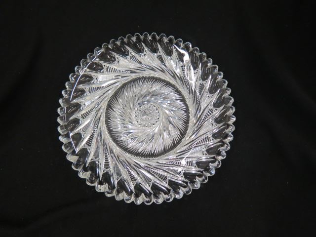 Appraisal: Fry Cut Glass Dish alternating pinwheel designs signed brilliant period