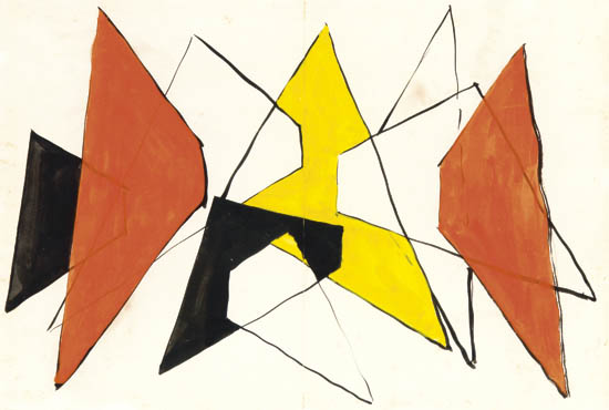 Appraisal: ALEXANDER CALDER Untitled Gouache and pencil on cream wove paper