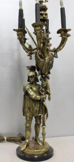 Appraisal: Bronze Soldier Form Candelabra From a Riverdale NY estate -