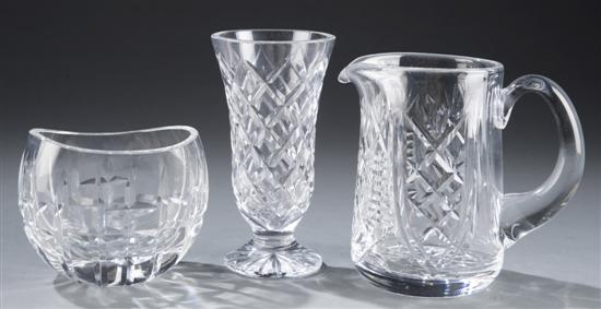 Appraisal: Lot of Waterford cut crystal pieces One small pitcher with