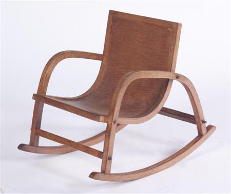 Appraisal: An Austrian School bentwood child's rocker circa