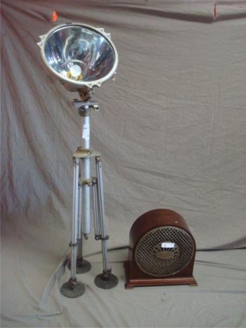 Appraisal: Searchlight on stand and an Art Deco Amplion high speaker