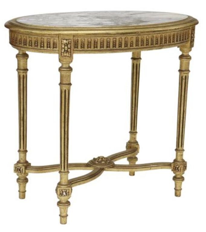 Appraisal: French Louis XVI style giltwood salon table early th c