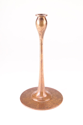 Appraisal: JARVIE Iota bronze candlestick with bulbous top Some spots to