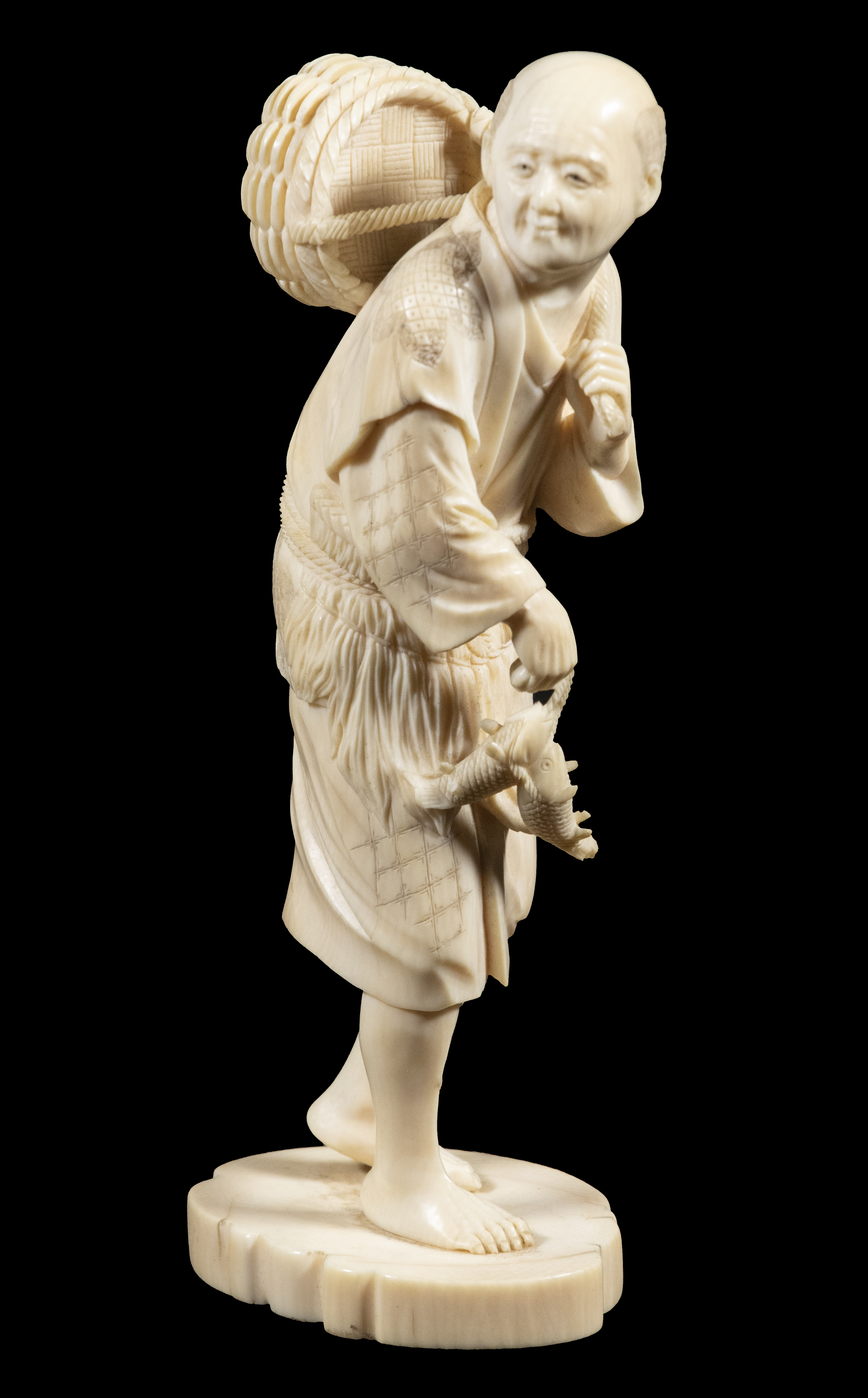 Appraisal: TH C JAPANESE IVORY OKIMONO Meiji Period Standing Figure of