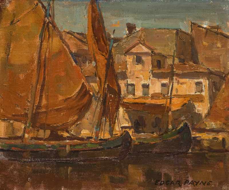 Appraisal: Edgar A Payne - Hollywood CA Boats at Chioggia