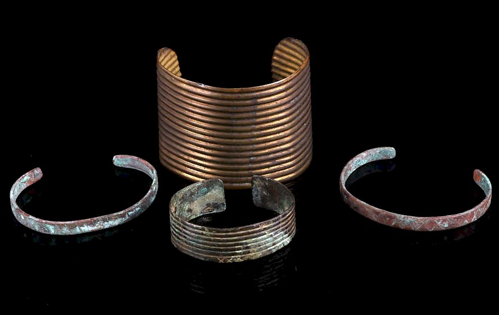 Appraisal: Navajo Copper Bronze Trade Bracelets The lot features a collection