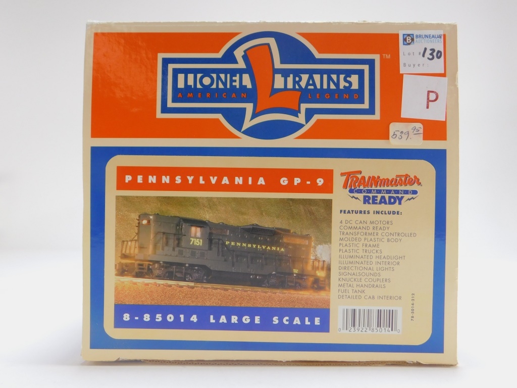 Appraisal: LIONEL PENNSYLVANIA GP LARGE SCALE ELECTRIC TRAIN Item no -