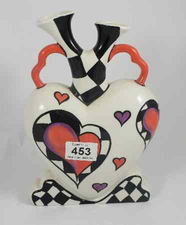 Appraisal: Lorna Bailey Old Ellgreave double handled double neck vase decorated