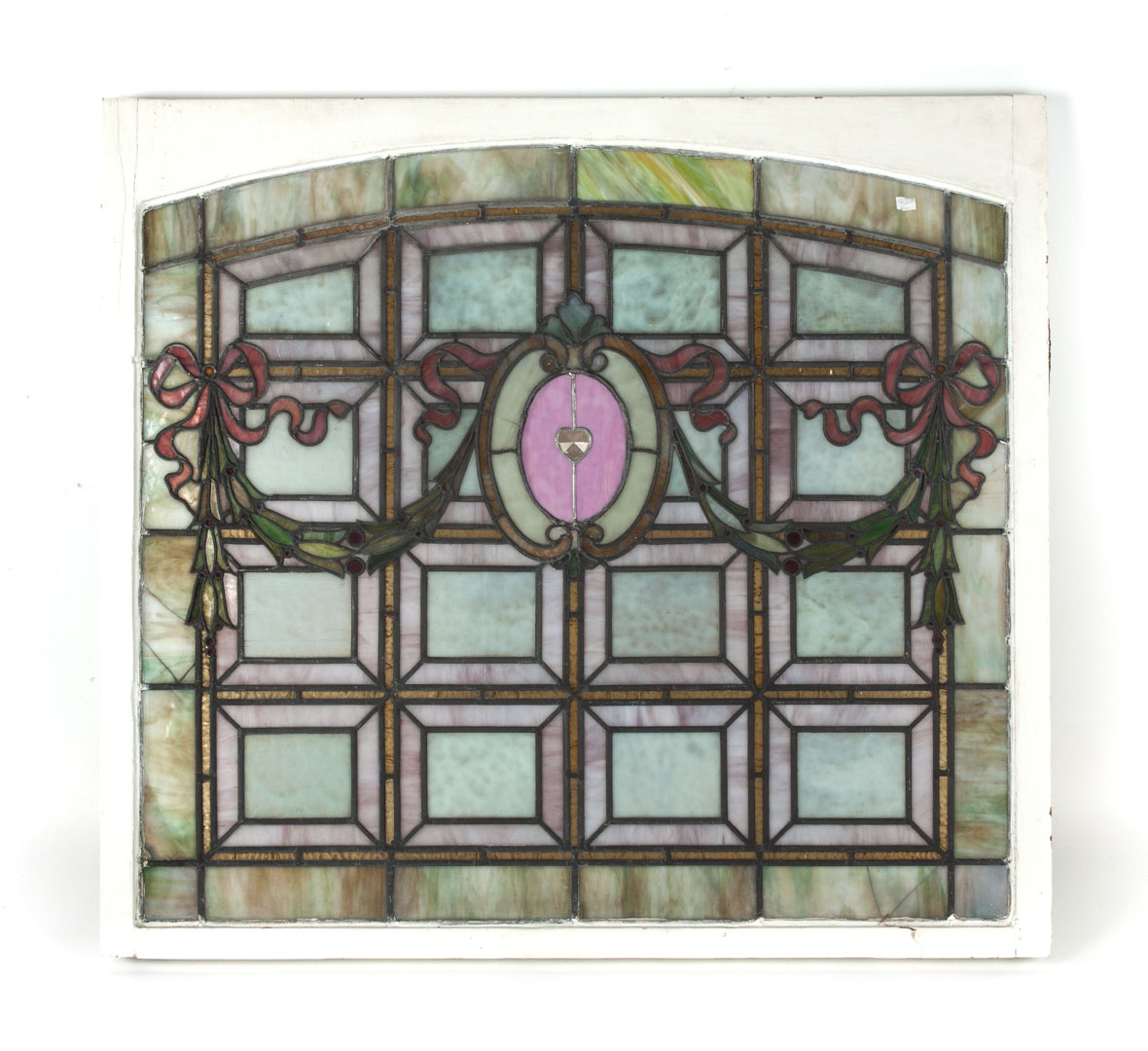 Appraisal: American leaded and stained glass window panel late th century