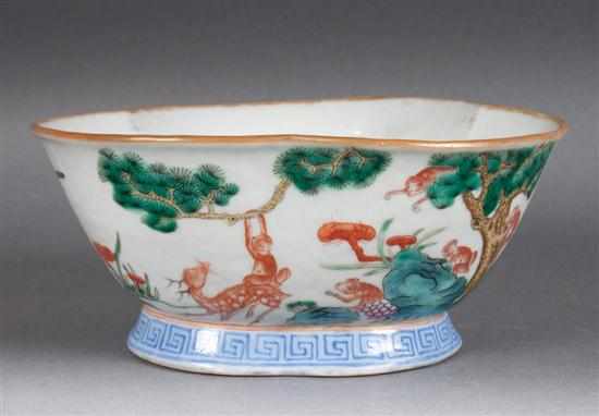 Appraisal: Chinese Famille Rose porcelain tri-form bowl late th century with