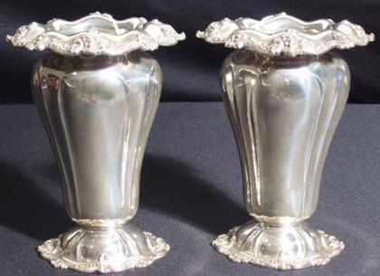 Appraisal: Pair of sterling silver vases gorham H in Wt oz